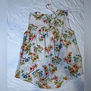 Rose & Olive Cream Flower Top Size XL